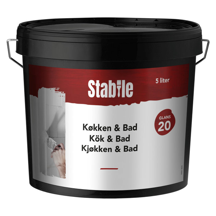 Veggmaling kjøkken/bad motehvit 5 liter Stabile